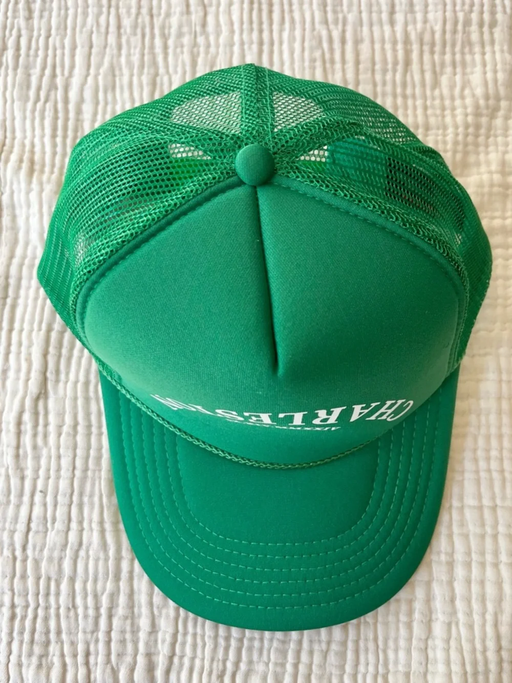 OTTO Green White Upsidr Down Charleston Trucker Hat Ball Cap